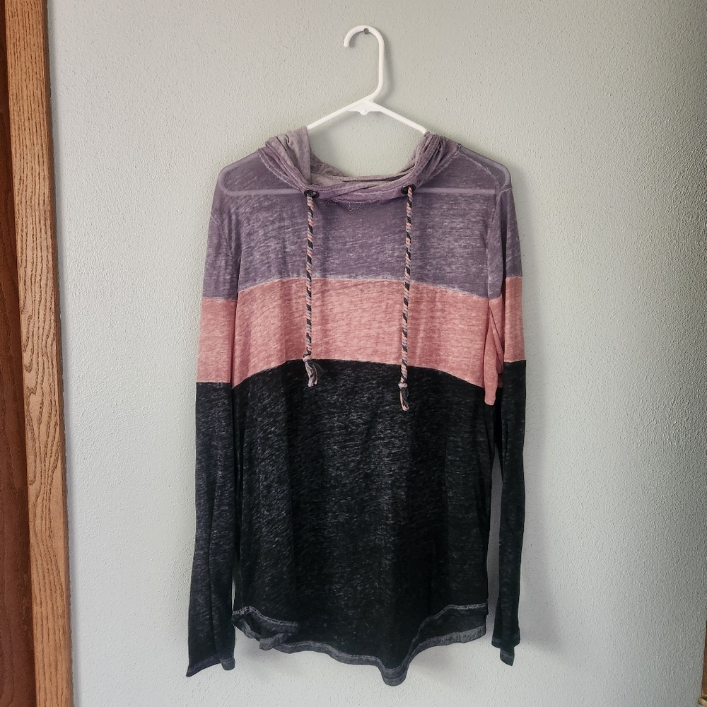 Maurices Purple Pink Black Relaxed Hoodie